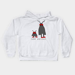 rockin and crocin mothman and his son Kids Hoodie